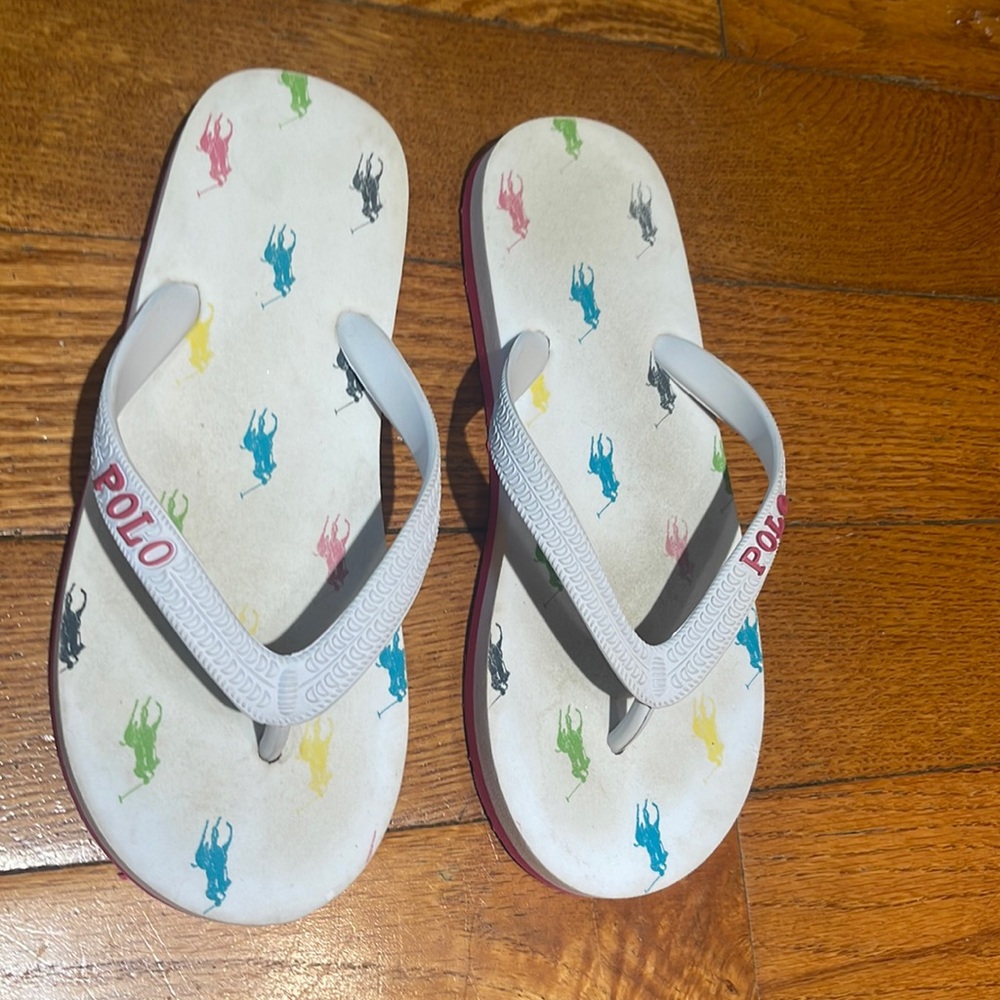 Flips flops girls size 2/3 polo Ralph Lauren